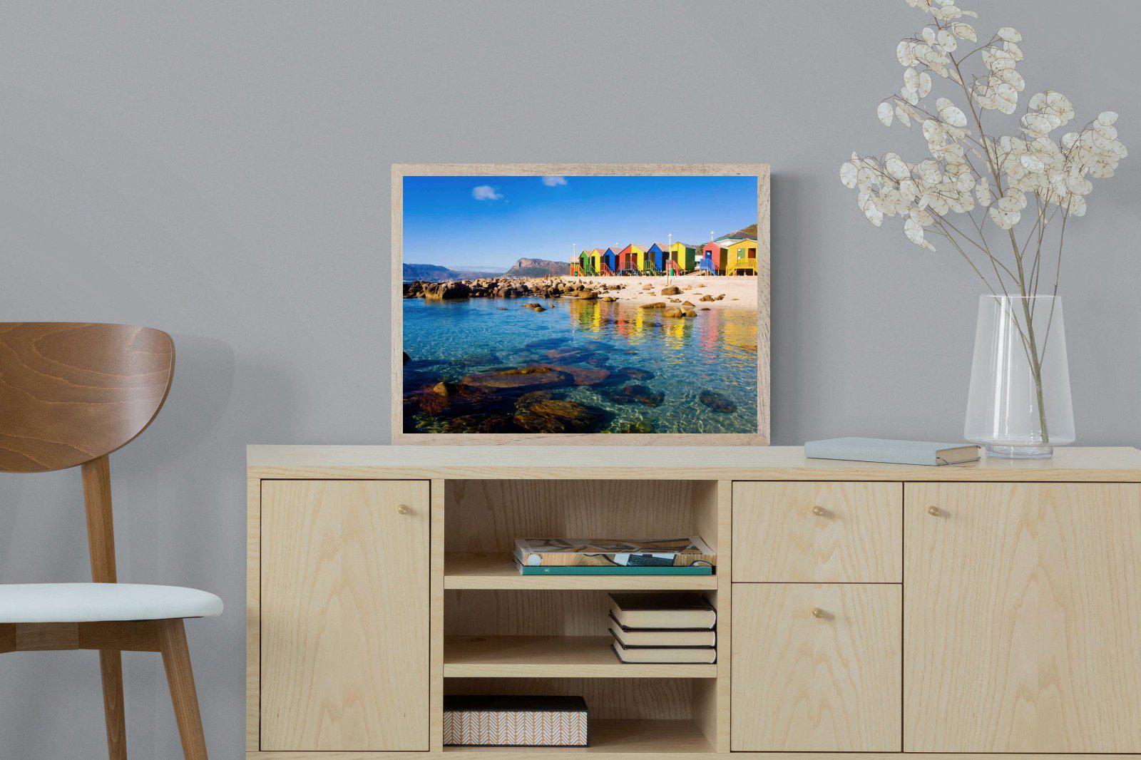 Cape Town Beach Huts-Wall_Art-60 x 45cm-Mounted Canvas-Wood-Pixalot