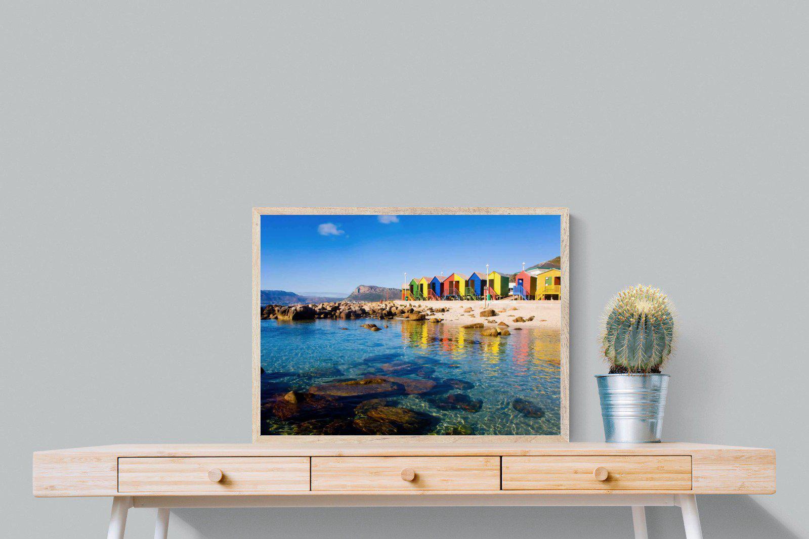 Cape Town Beach Huts-Wall_Art-80 x 60cm-Mounted Canvas-Wood-Pixalot