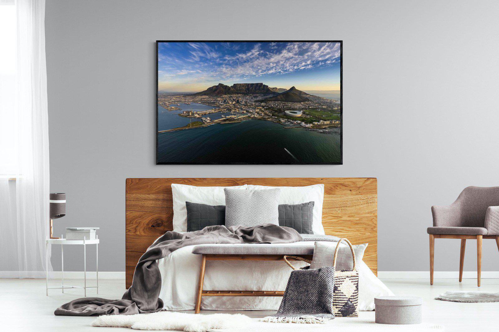 Cape Town-Wall_Art-150 x 100cm-Mounted Canvas-Black-Pixalot