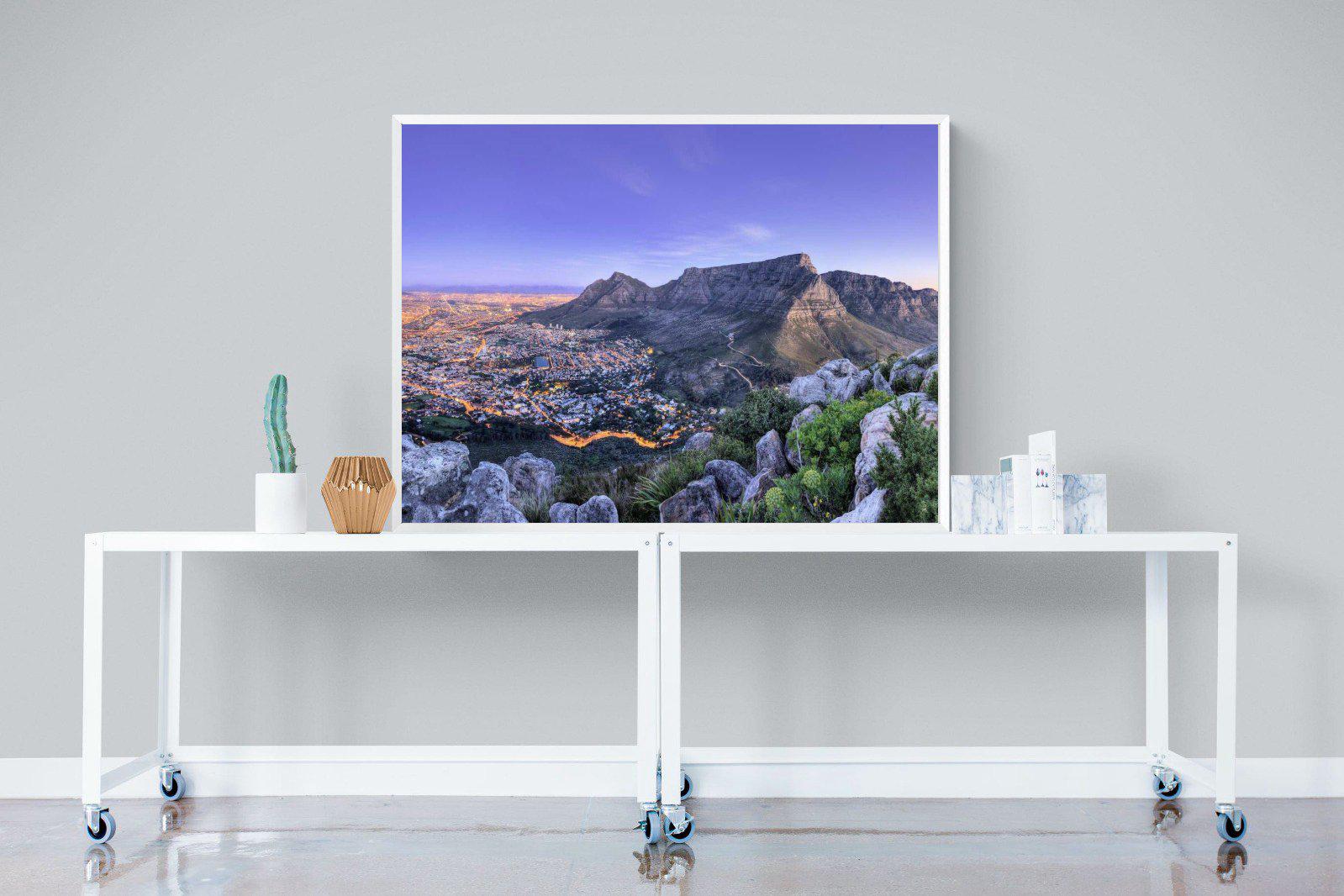 Cape Town at Dusk-Wall_Art-120 x 90cm-Mounted Canvas-White-Pixalot