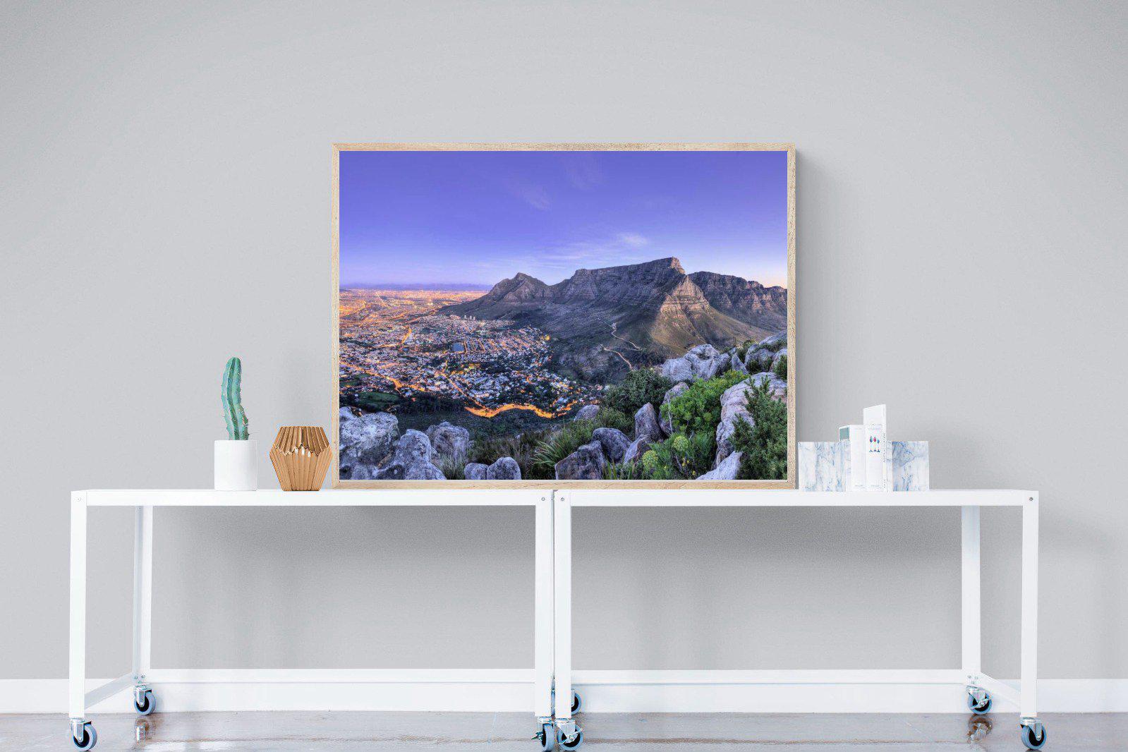 Cape Town at Dusk-Wall_Art-120 x 90cm-Mounted Canvas-Wood-Pixalot