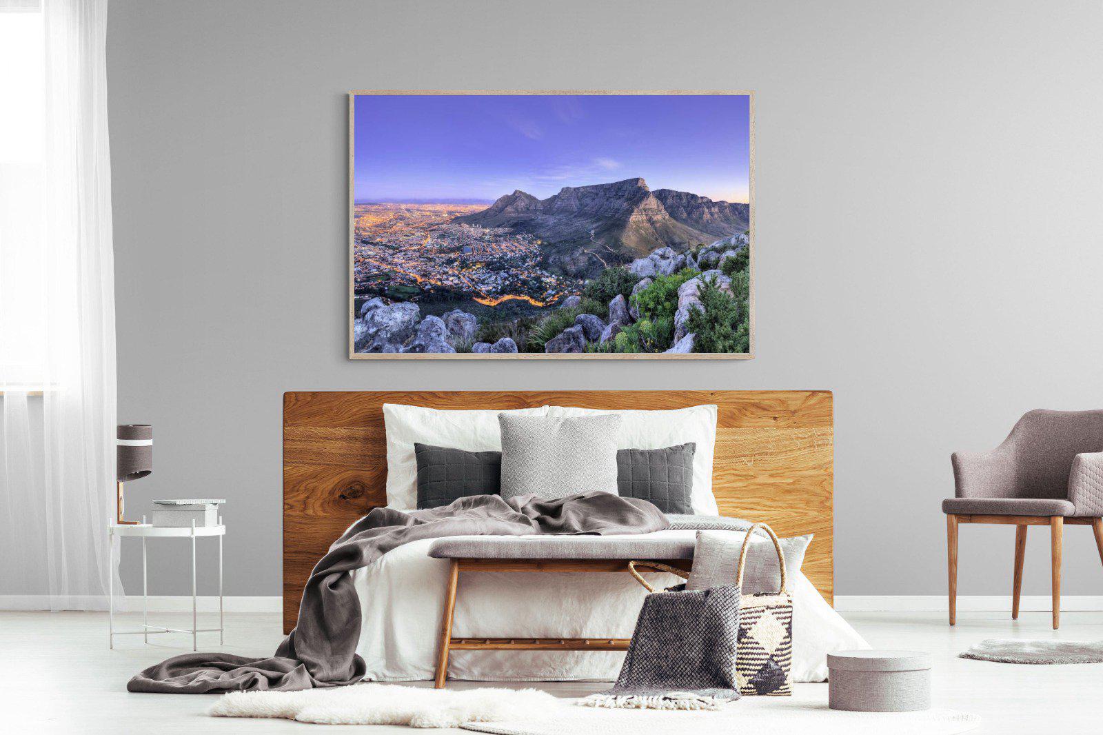 Cape Town at Dusk-Wall_Art-150 x 100cm-Mounted Canvas-Wood-Pixalot