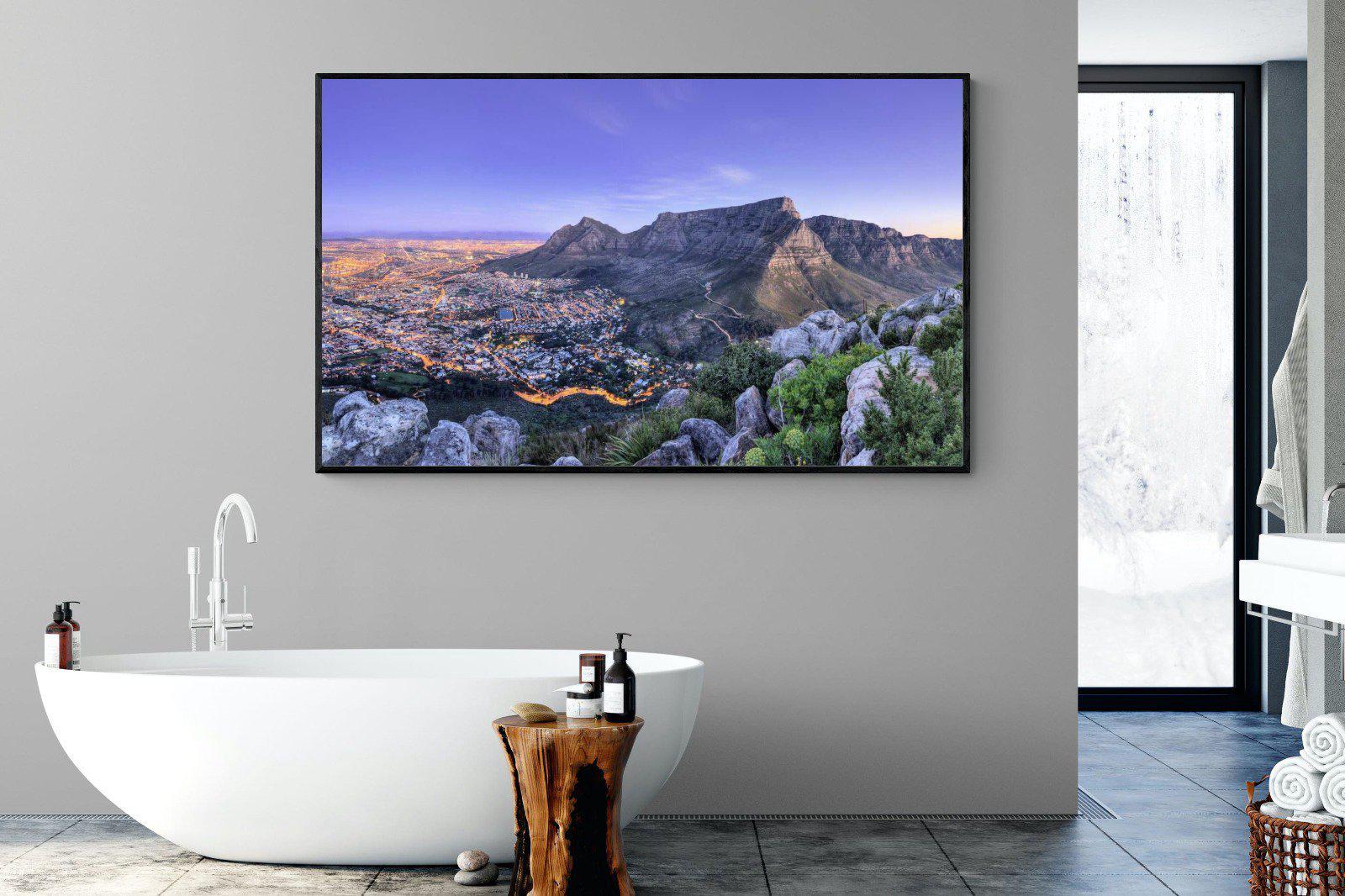 Cape Town at Dusk-Wall_Art-180 x 110cm-Mounted Canvas-Black-Pixalot