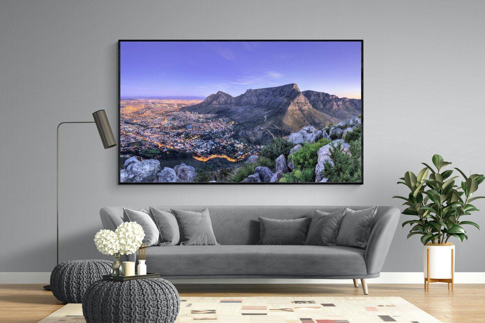 Cape Town at Dusk-Wall_Art-220 x 130cm-Mounted Canvas-Black-Pixalot