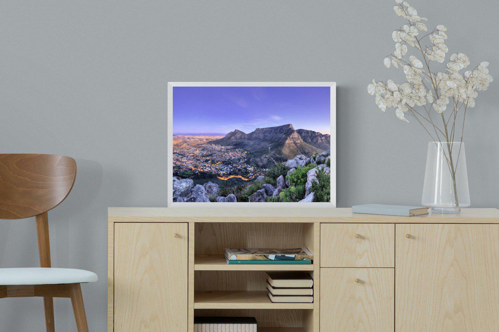 Cape Town at Dusk-Wall_Art-60 x 45cm-Mounted Canvas-White-Pixalot