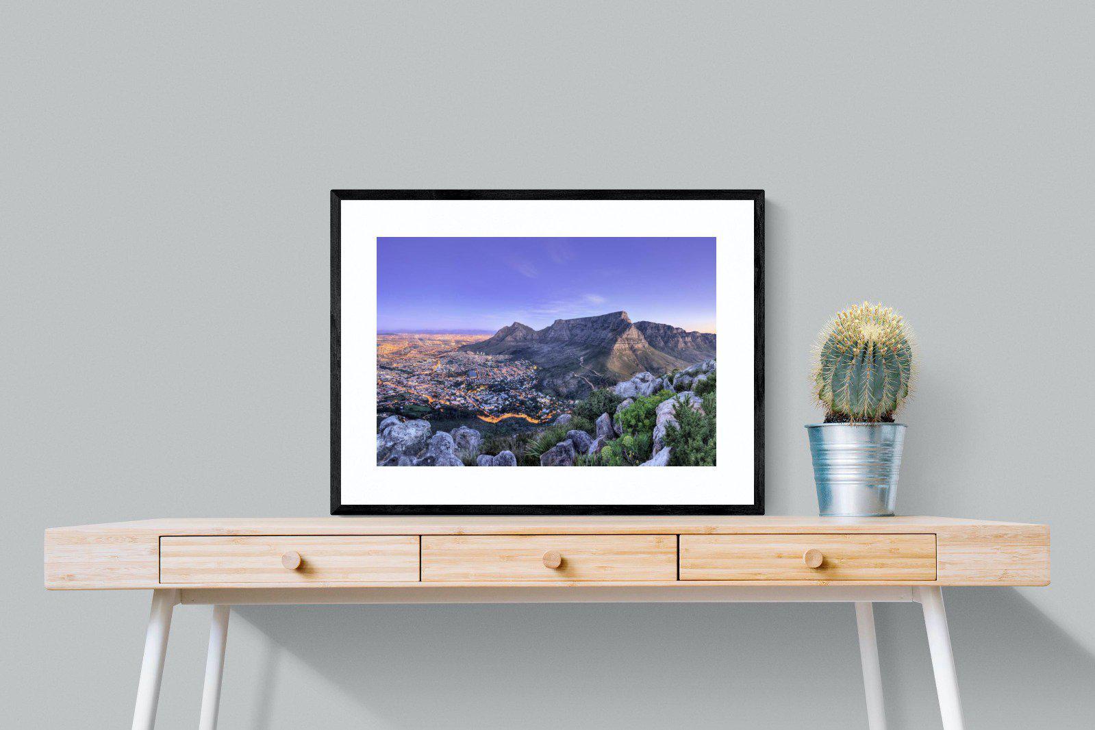 Cape Town at Dusk-Wall_Art-80 x 60cm-Framed Print-Black-Pixalot