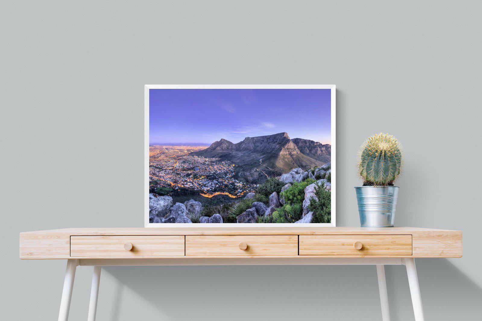 Cape Town at Dusk-Wall_Art-80 x 60cm-Mounted Canvas-White-Pixalot