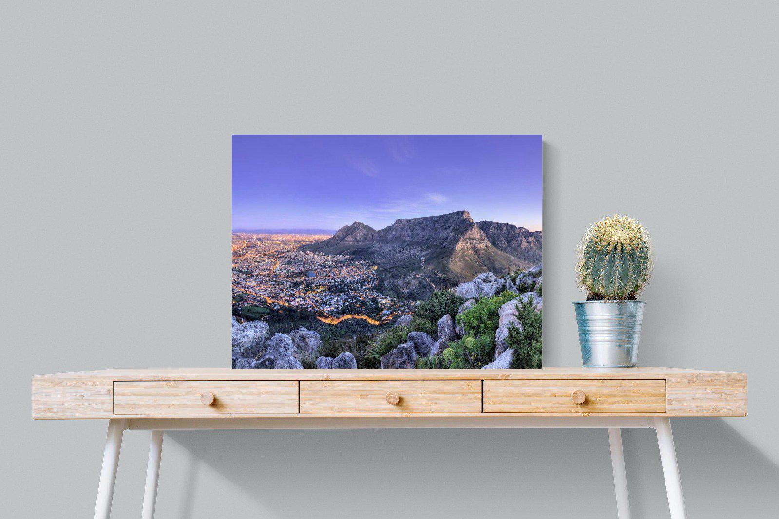 Cape Town at Dusk-Wall_Art-80 x 60cm-Mounted Canvas-No Frame-Pixalot