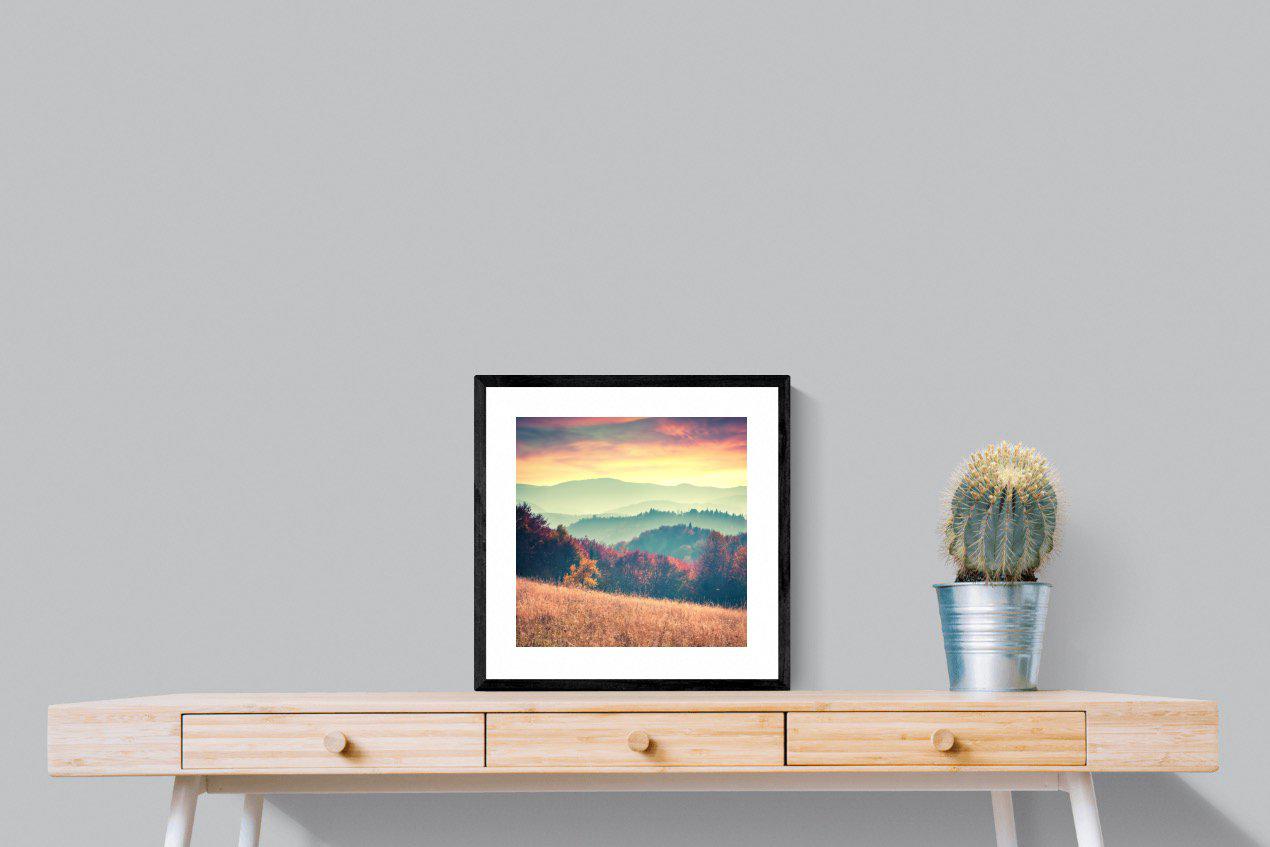 Carpathian Mountains-Wall_Art-50 x 50cm-Framed Print-Black-Pixalot