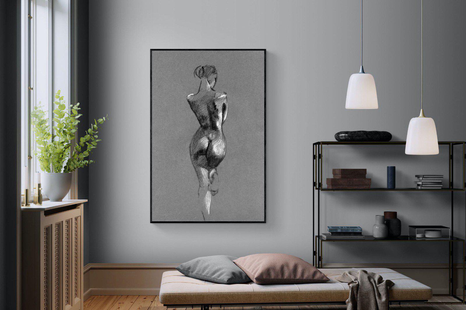 Chalk Sketch-Wall_Art-120 x 180cm-Mounted Canvas-Black-Pixalot