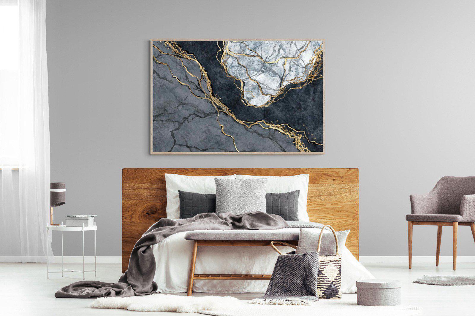 Charcoal & Gold-Wall_Art-150 x 100cm-Mounted Canvas-Wood-Pixalot