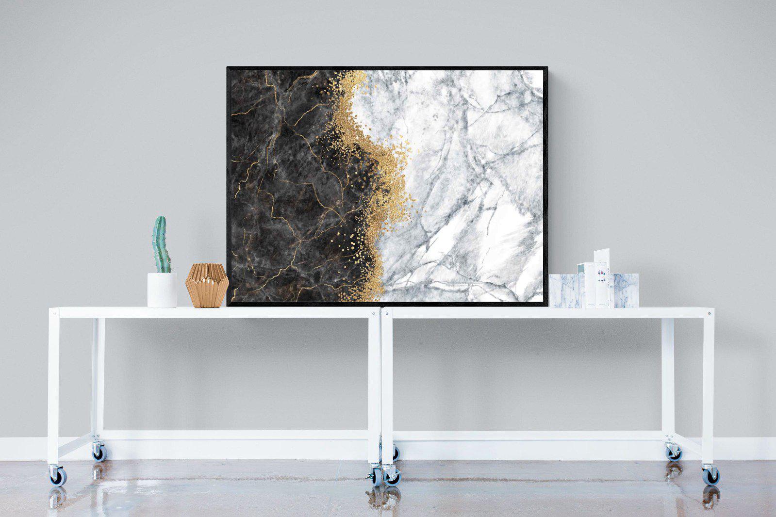 Charcoal Grey Gold-Wall_Art-120 x 90cm-Mounted Canvas-Black-Pixalot