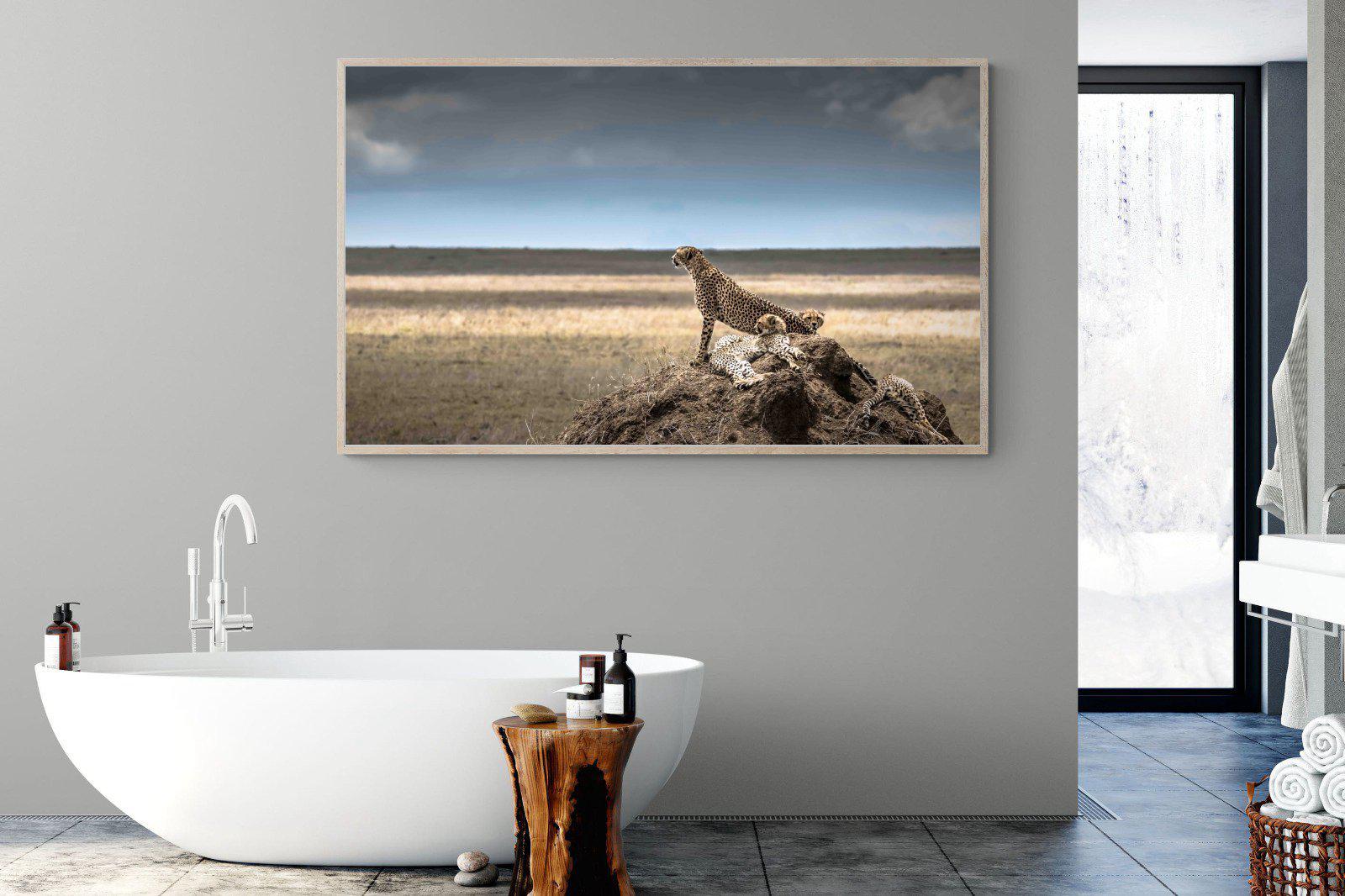 Cheetah Family-Wall_Art-180 x 110cm-Mounted Canvas-Wood-Pixalot