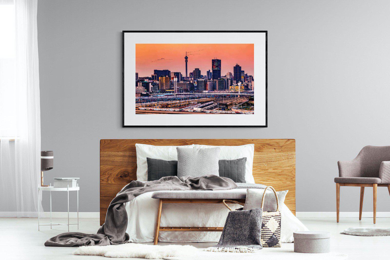 City of Gold-Wall_Art-150 x 100cm-Framed Print-Black-Pixalot