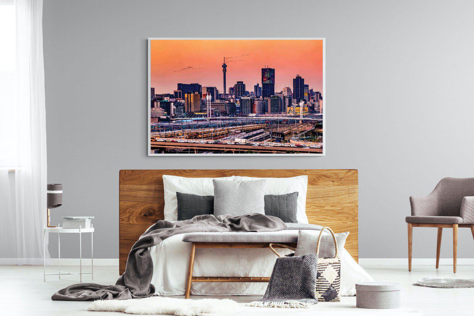 City of Gold-Wall_Art-150 x 100cm-Mounted Canvas-White-Pixalot