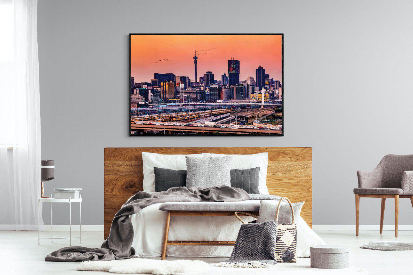 City of Gold-Wall_Art-150 x 100cm-Mounted Canvas-Black-Pixalot