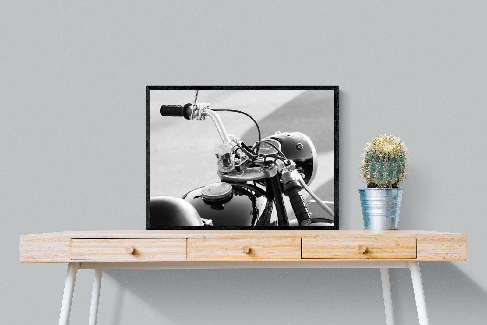 Classic Bike-Wall_Art-80 x 60cm-Mounted Canvas-Black-Pixalot