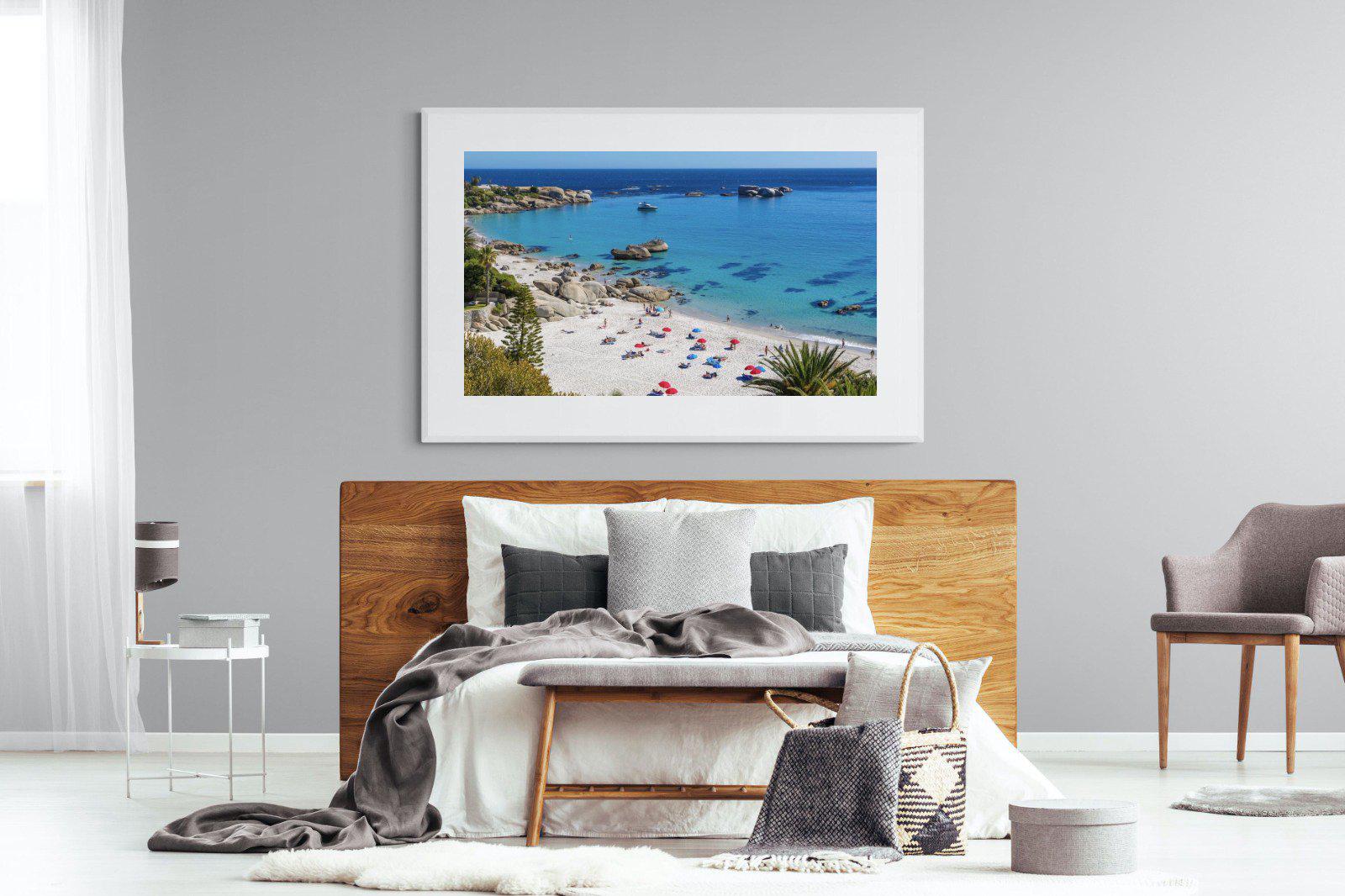 Clifton Beach-Wall_Art-150 x 100cm-Framed Print-White-Pixalot