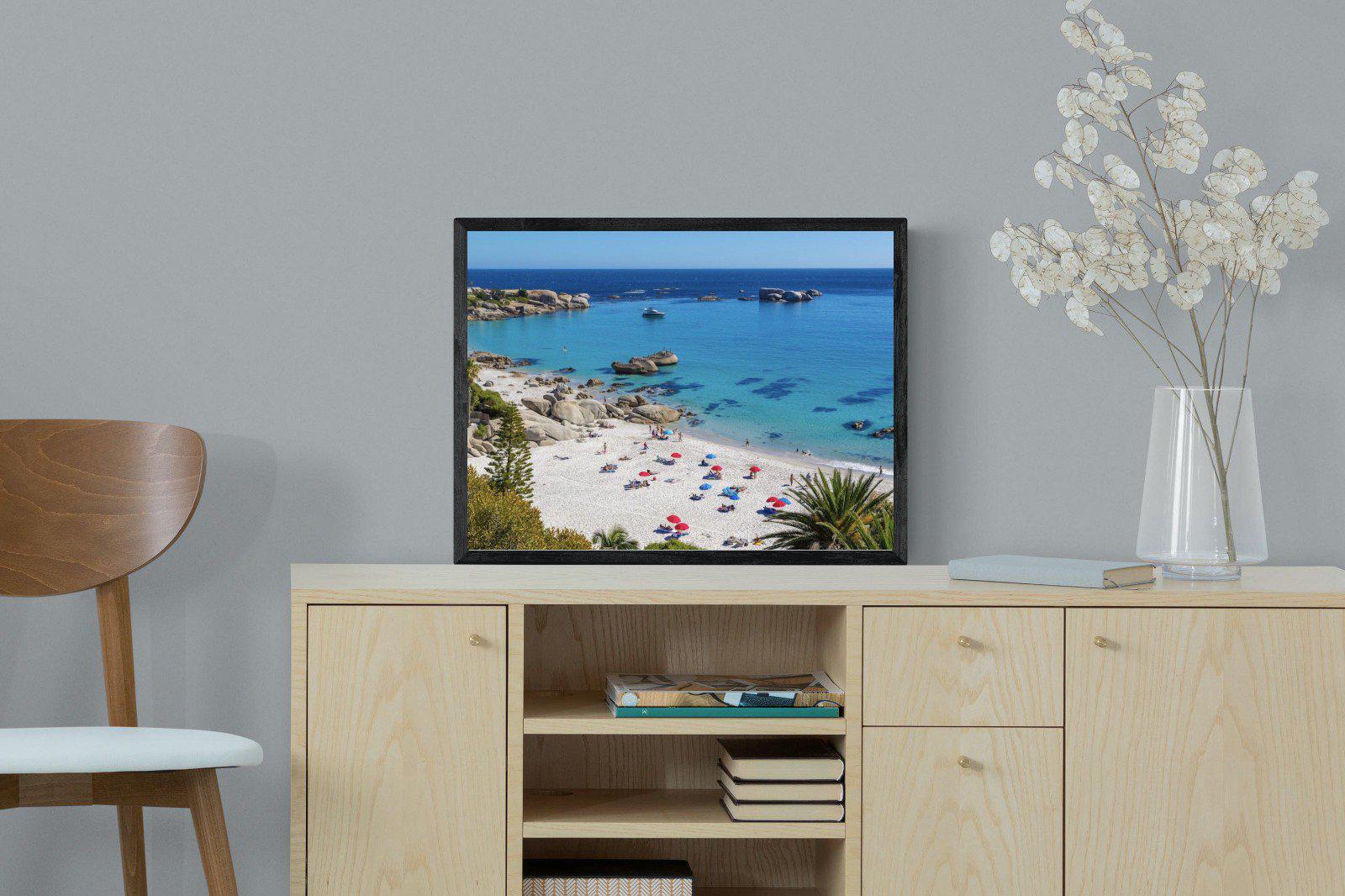 Clifton Beach-Wall_Art-60 x 45cm-Mounted Canvas-Black-Pixalot