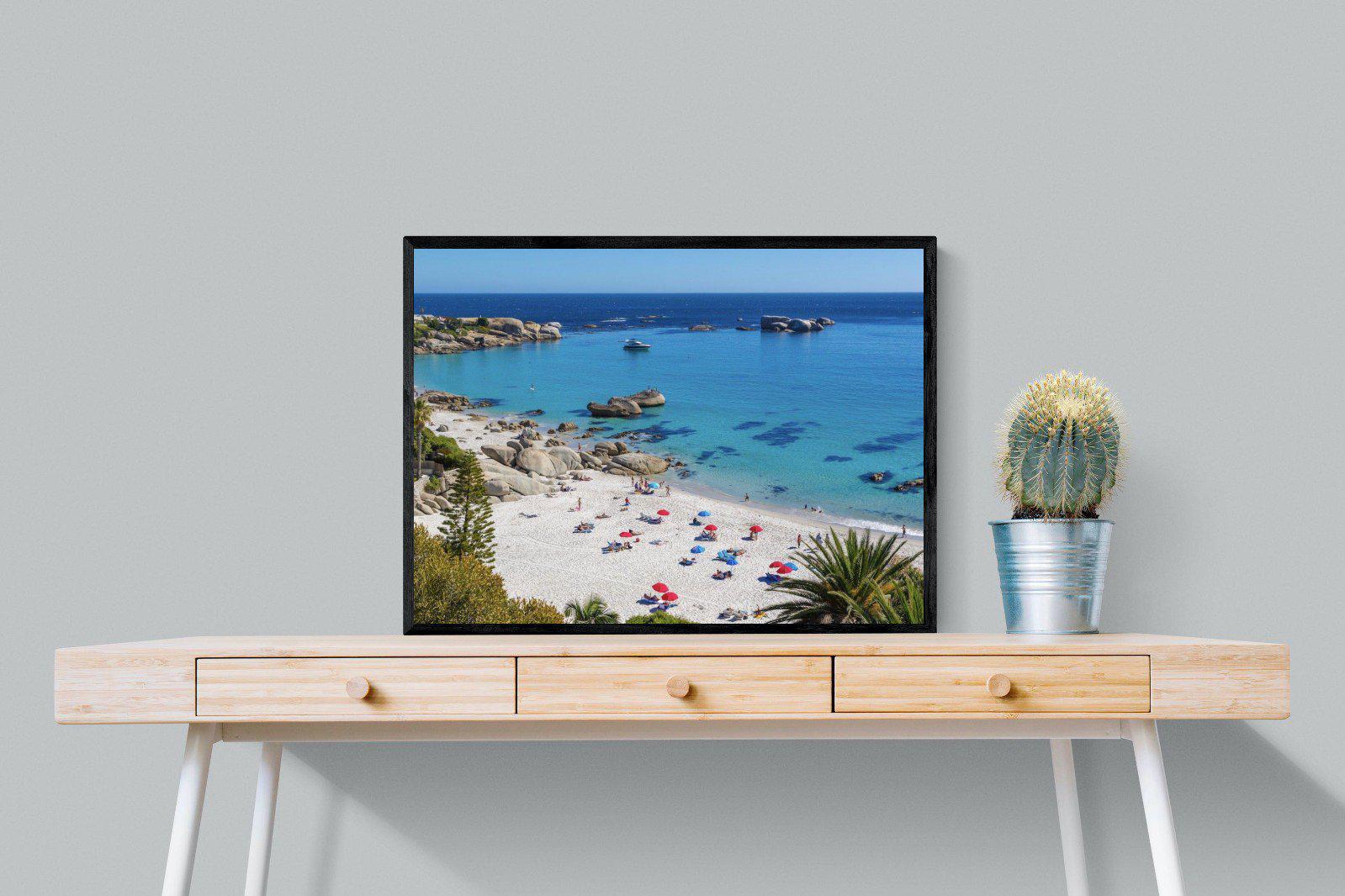 Clifton Beach-Wall_Art-80 x 60cm-Mounted Canvas-Black-Pixalot