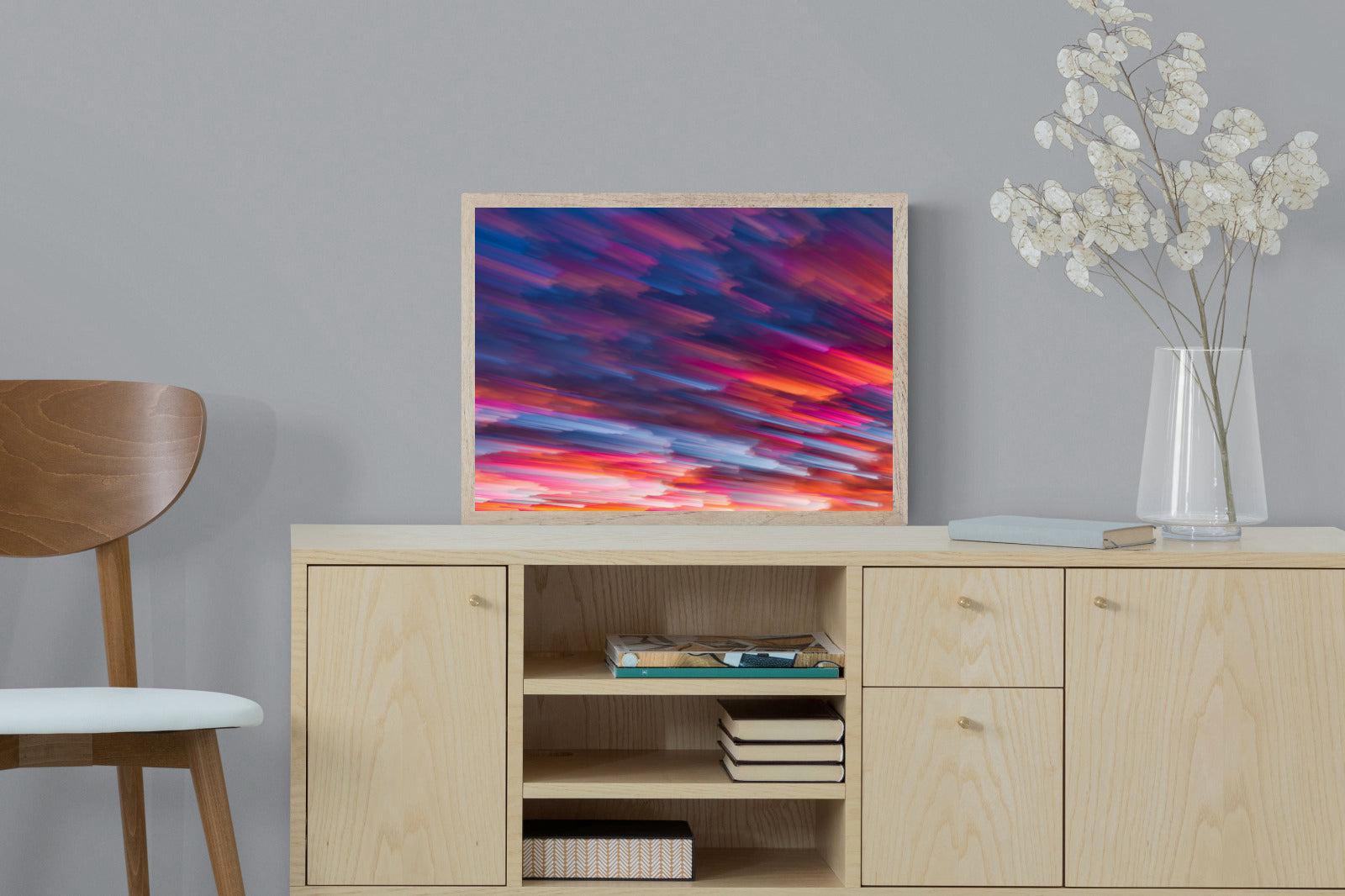 Crimson Sunset-Wall_Art-60 x 45cm-Mounted Canvas-Wood-Pixalot