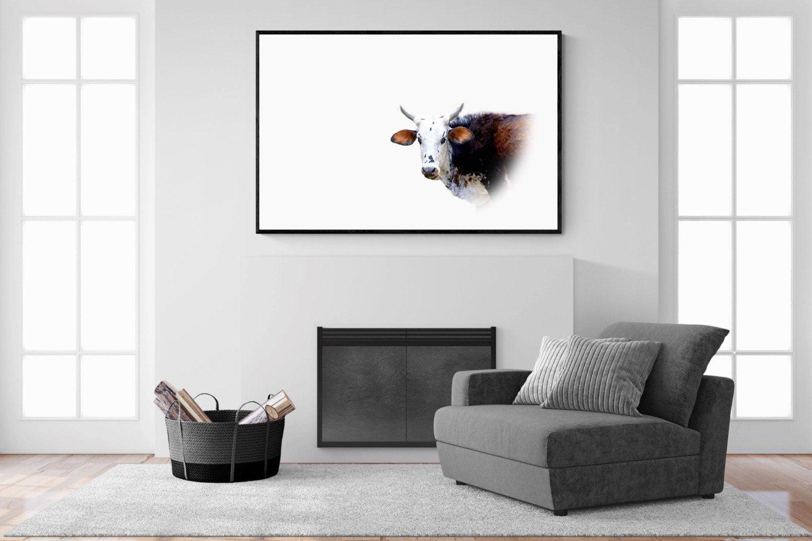 Curious Nguni-Wall_Art-150 x 100cm-Mounted Canvas-Black-Pixalot