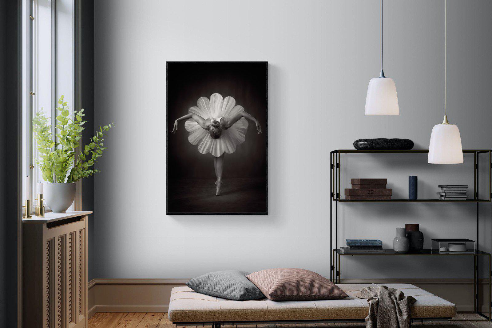 Curtsy-Wall_Art-100 x 150cm-Mounted Canvas-Black-Pixalot