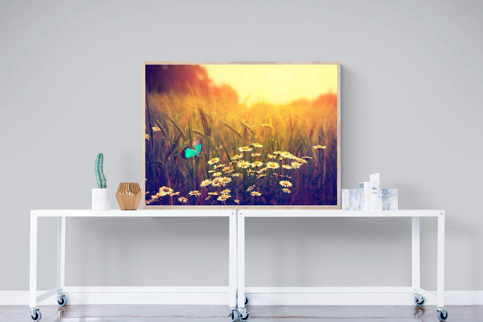 Daisy Flutter-Wall_Art-120 x 90cm-Mounted Canvas-Wood-Pixalot