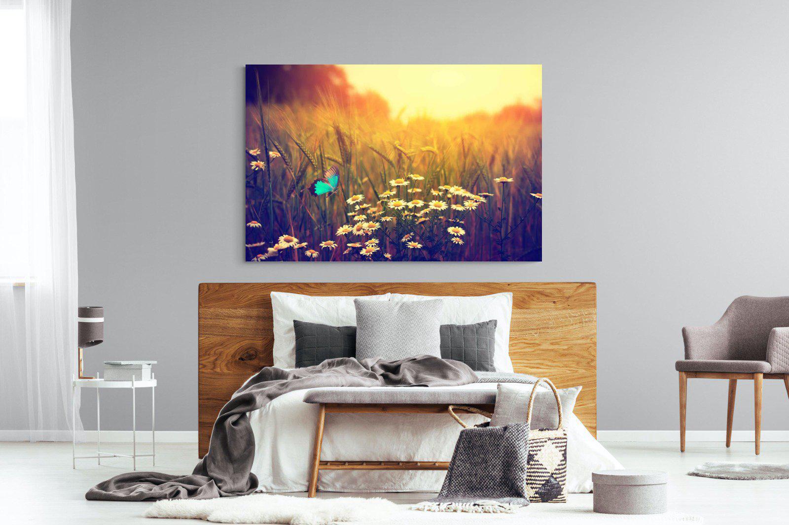 Daisy Flutter-Wall_Art-150 x 100cm-Mounted Canvas-No Frame-Pixalot