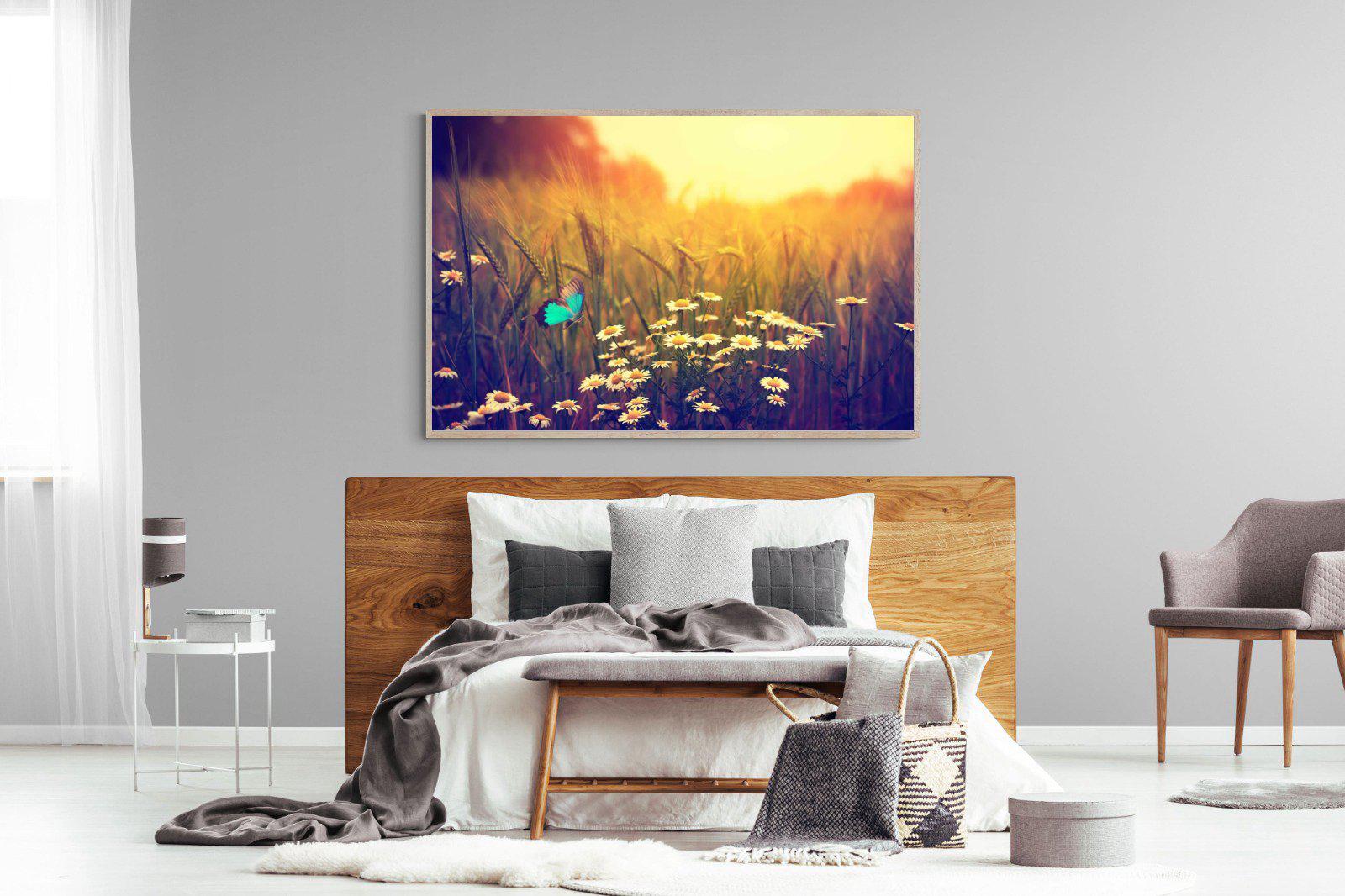 Daisy Flutter-Wall_Art-150 x 100cm-Mounted Canvas-Wood-Pixalot