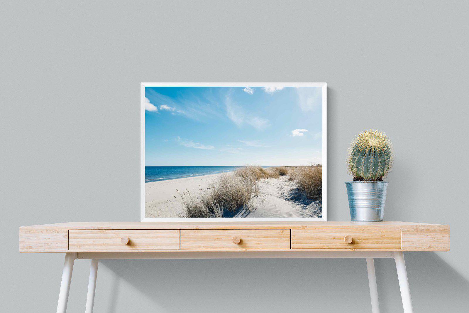 Danish Coastline-Wall_Art-80 x 60cm-Mounted Canvas-White-Pixalot