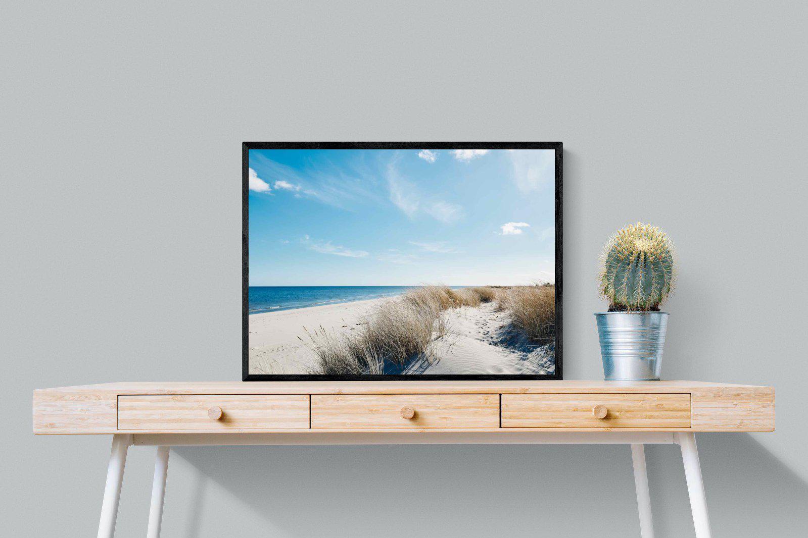 Danish Coastline-Wall_Art-80 x 60cm-Mounted Canvas-Black-Pixalot