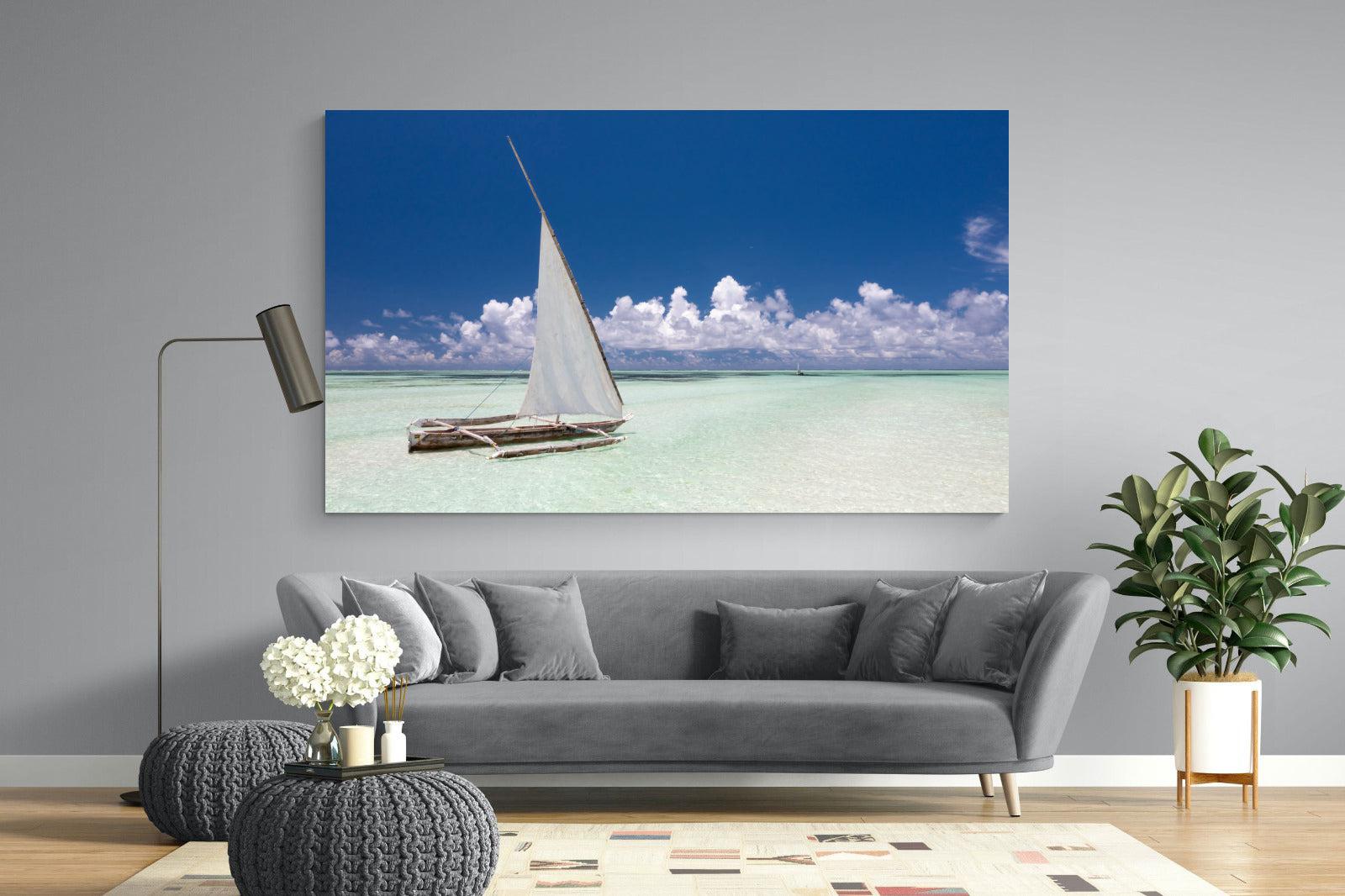 Dhow on Blue-Wall_Art-220 x 130cm-Mounted Canvas-No Frame-Pixalot