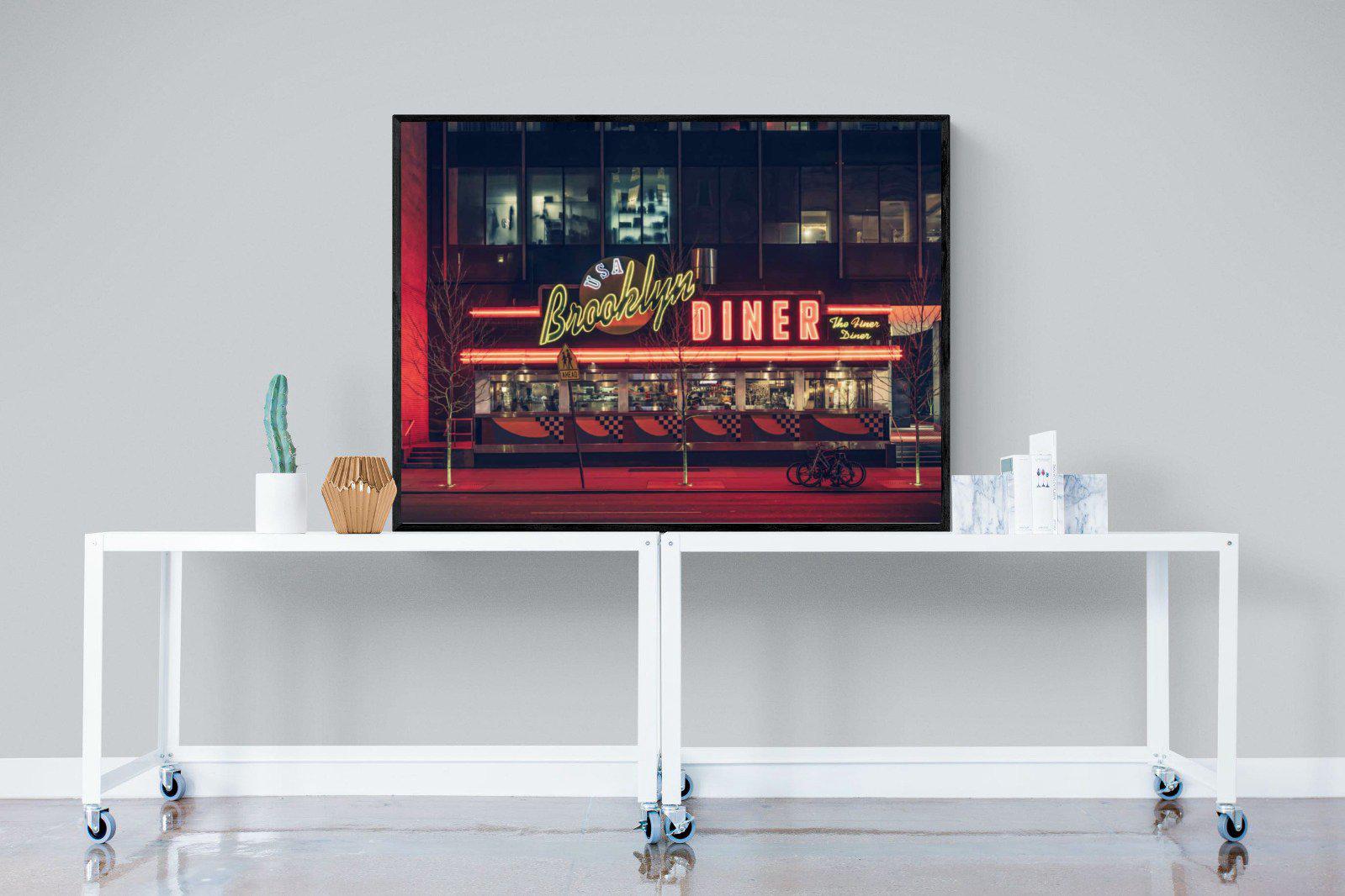 Diner-Wall_Art-120 x 90cm-Mounted Canvas-Black-Pixalot