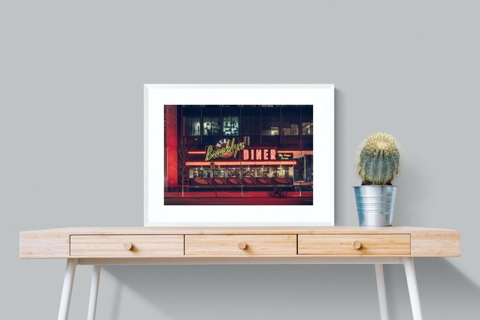 Diner-Wall_Art-80 x 60cm-Framed Print-White-Pixalot