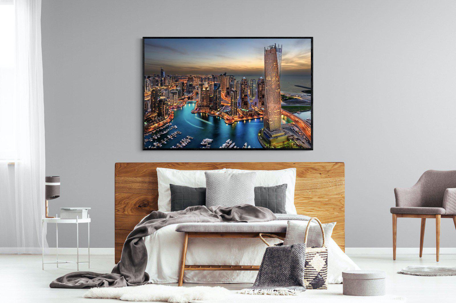 Dubai Colours-Wall_Art-150 x 100cm-Mounted Canvas-Black-Pixalot