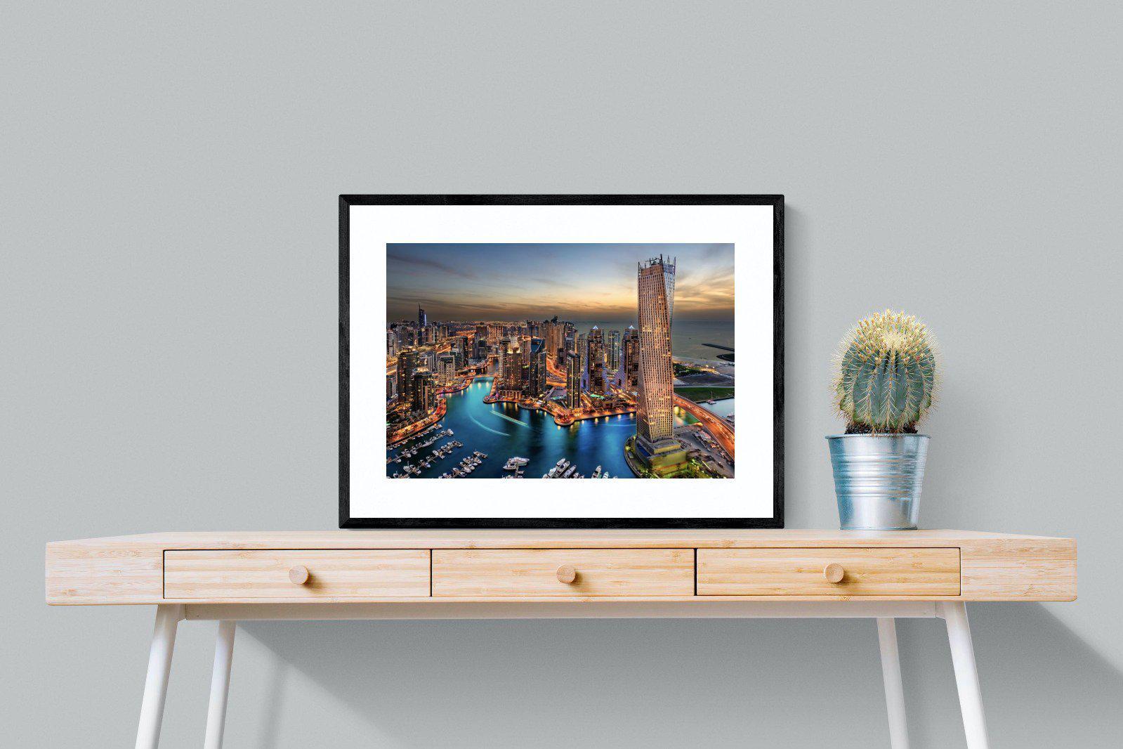 Dubai Colours-Wall_Art-80 x 60cm-Framed Print-Black-Pixalot