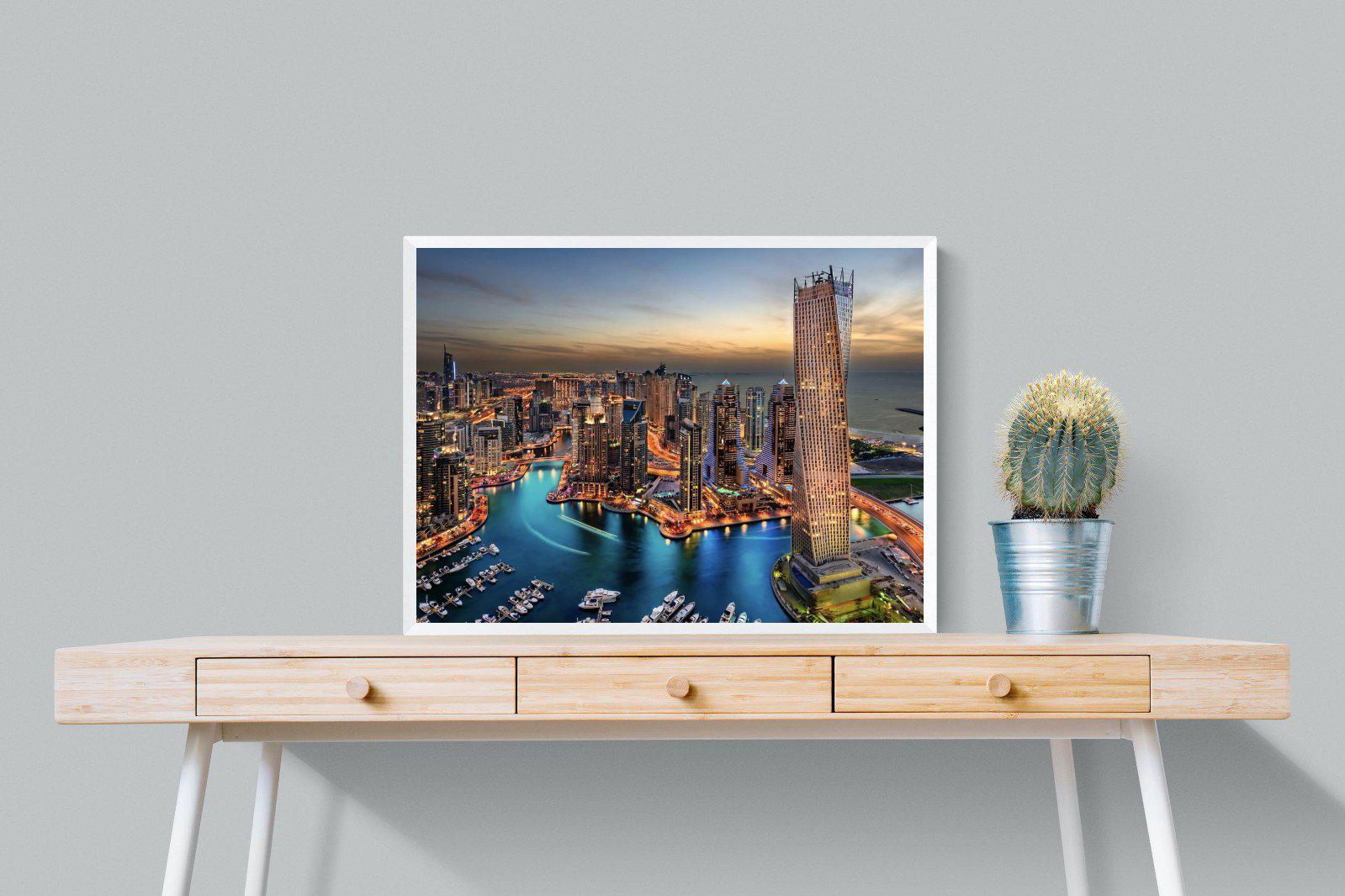 Dubai Colours-Wall_Art-80 x 60cm-Mounted Canvas-White-Pixalot