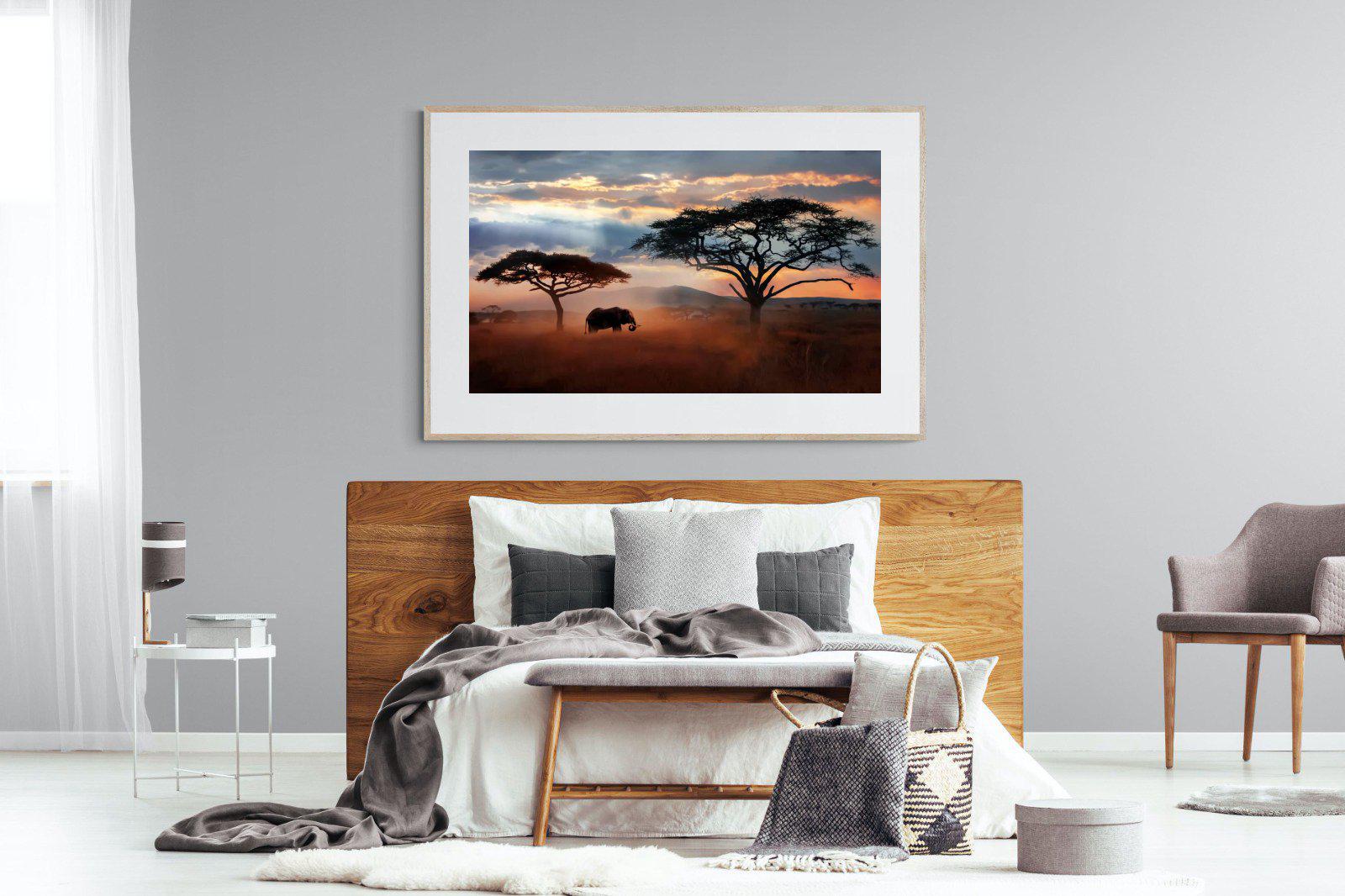 Ele at Dusk-Wall_Art-150 x 100cm-Framed Print-Wood-Pixalot