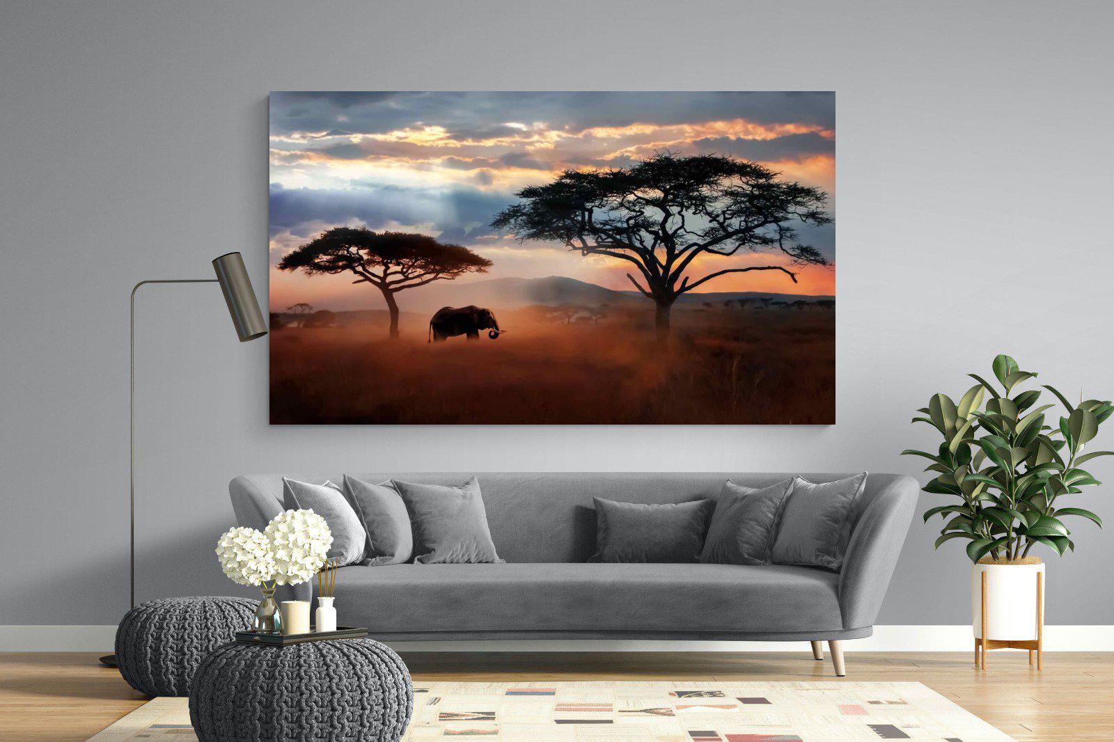 Ele at Dusk-Wall_Art-220 x 130cm-Mounted Canvas-No Frame-Pixalot