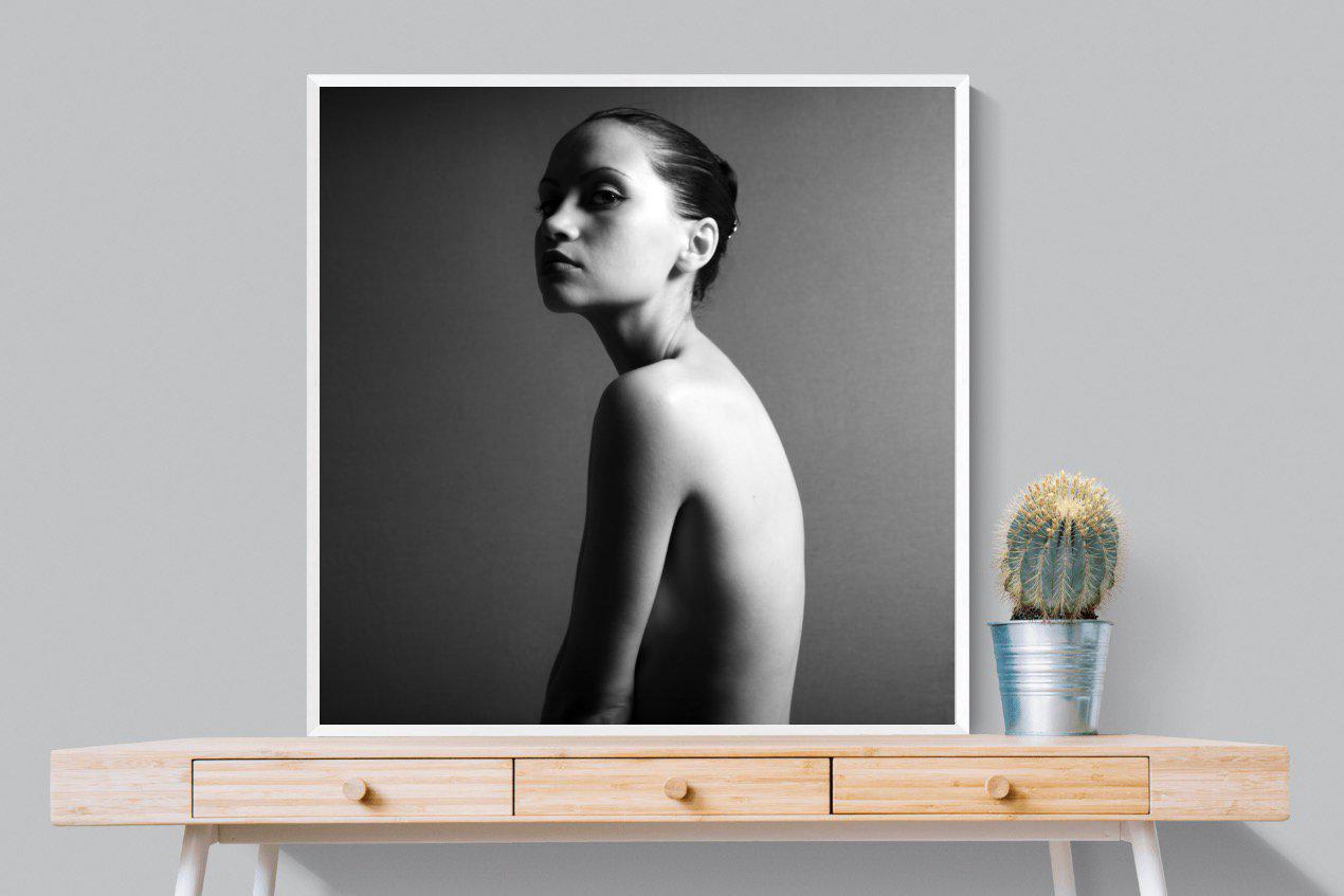 Elegant Nude-Wall_Art-100 x 100cm-Mounted Canvas-White-Pixalot