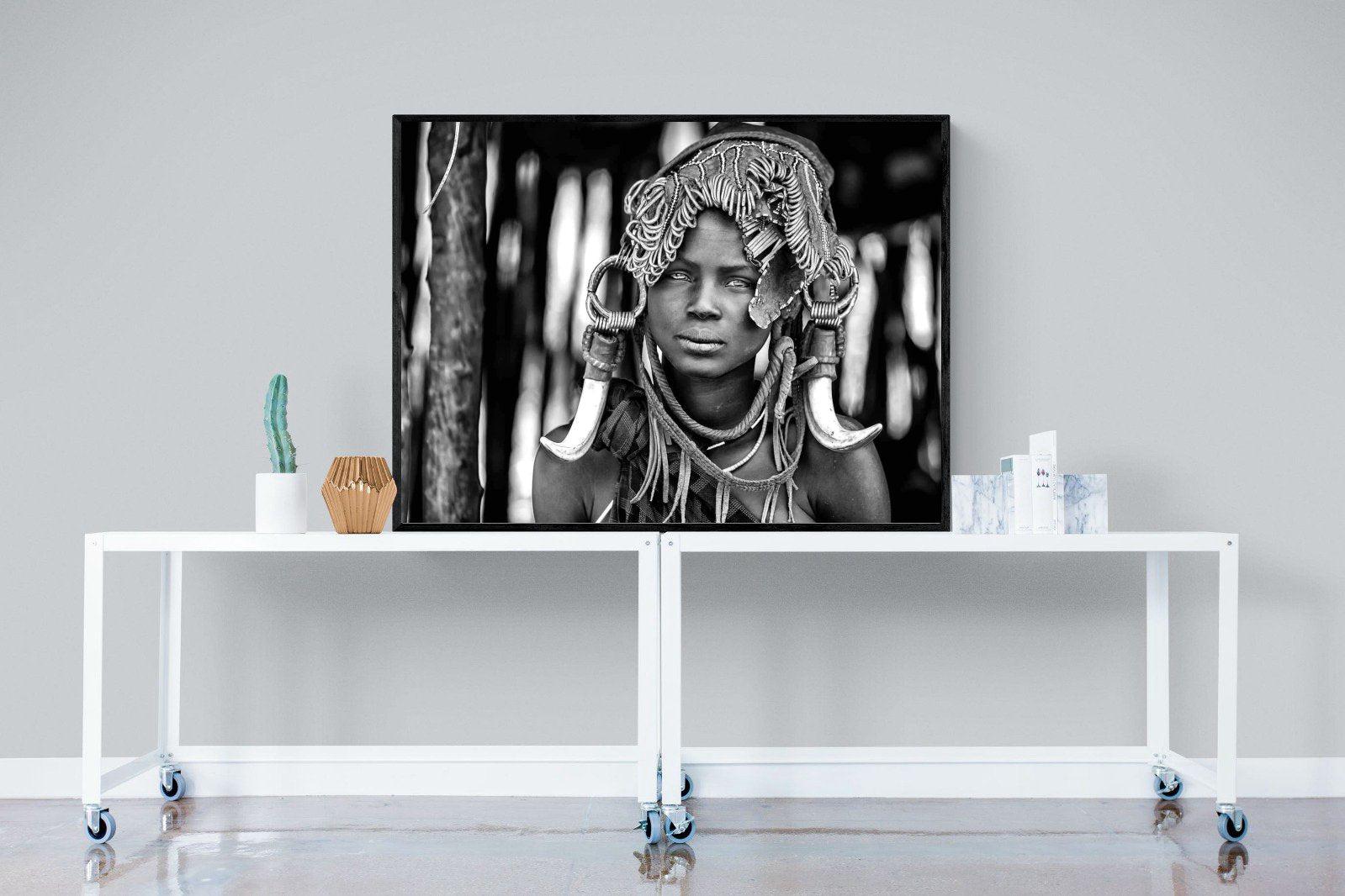 Ethiopian-Wall_Art-120 x 90cm-Mounted Canvas-Black-Pixalot