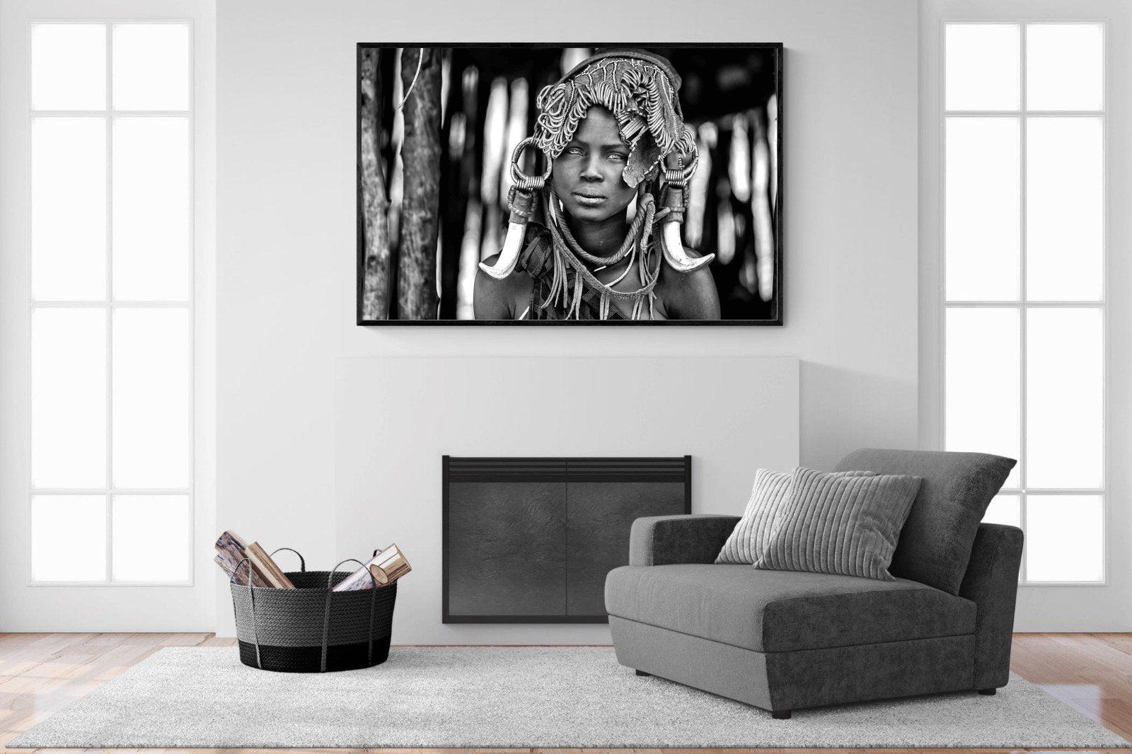 Ethiopian-Wall_Art-150 x 100cm-Mounted Canvas-Black-Pixalot