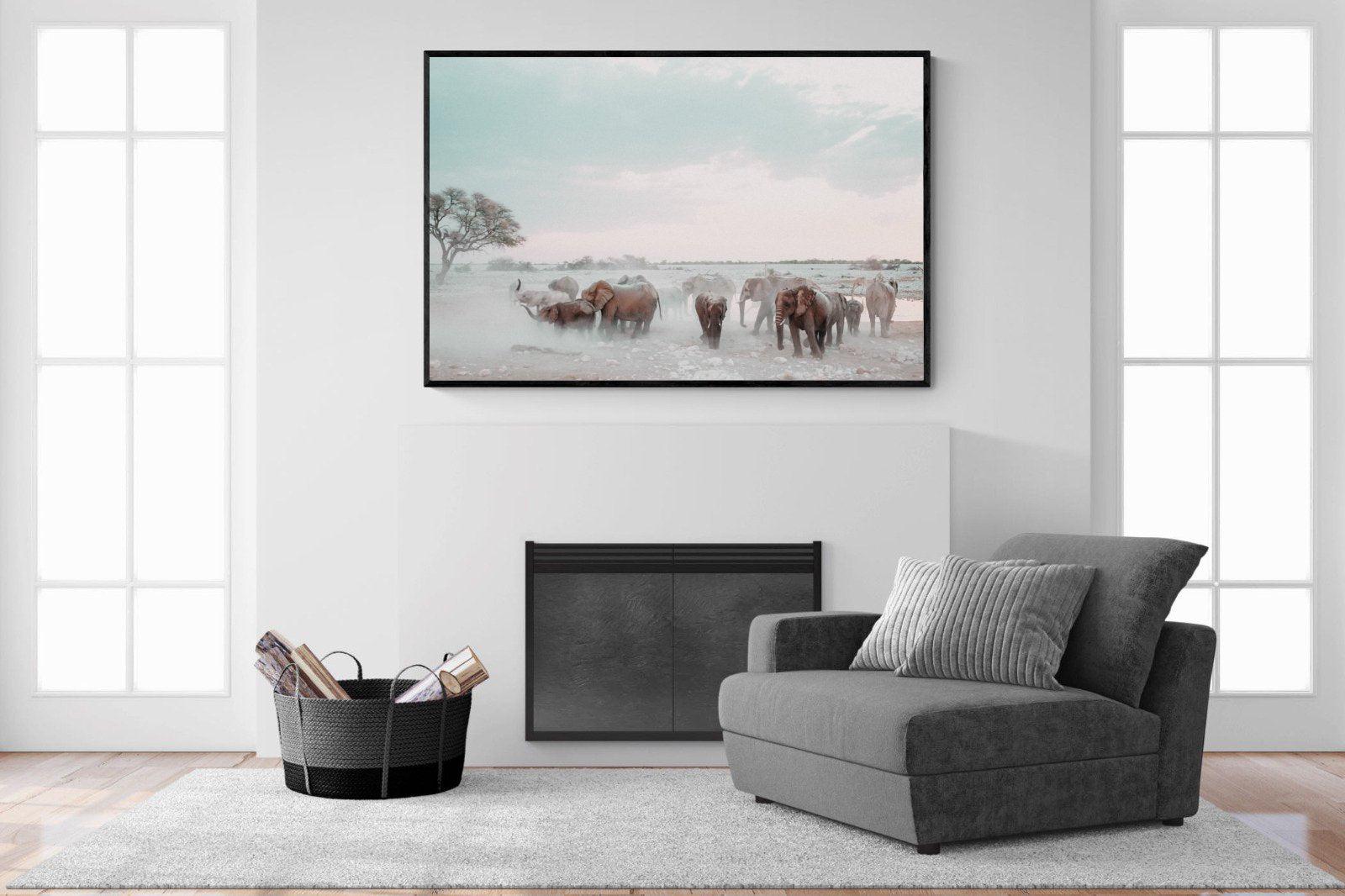 Etosha-Wall_Art-150 x 100cm-Mounted Canvas-Black-Pixalot