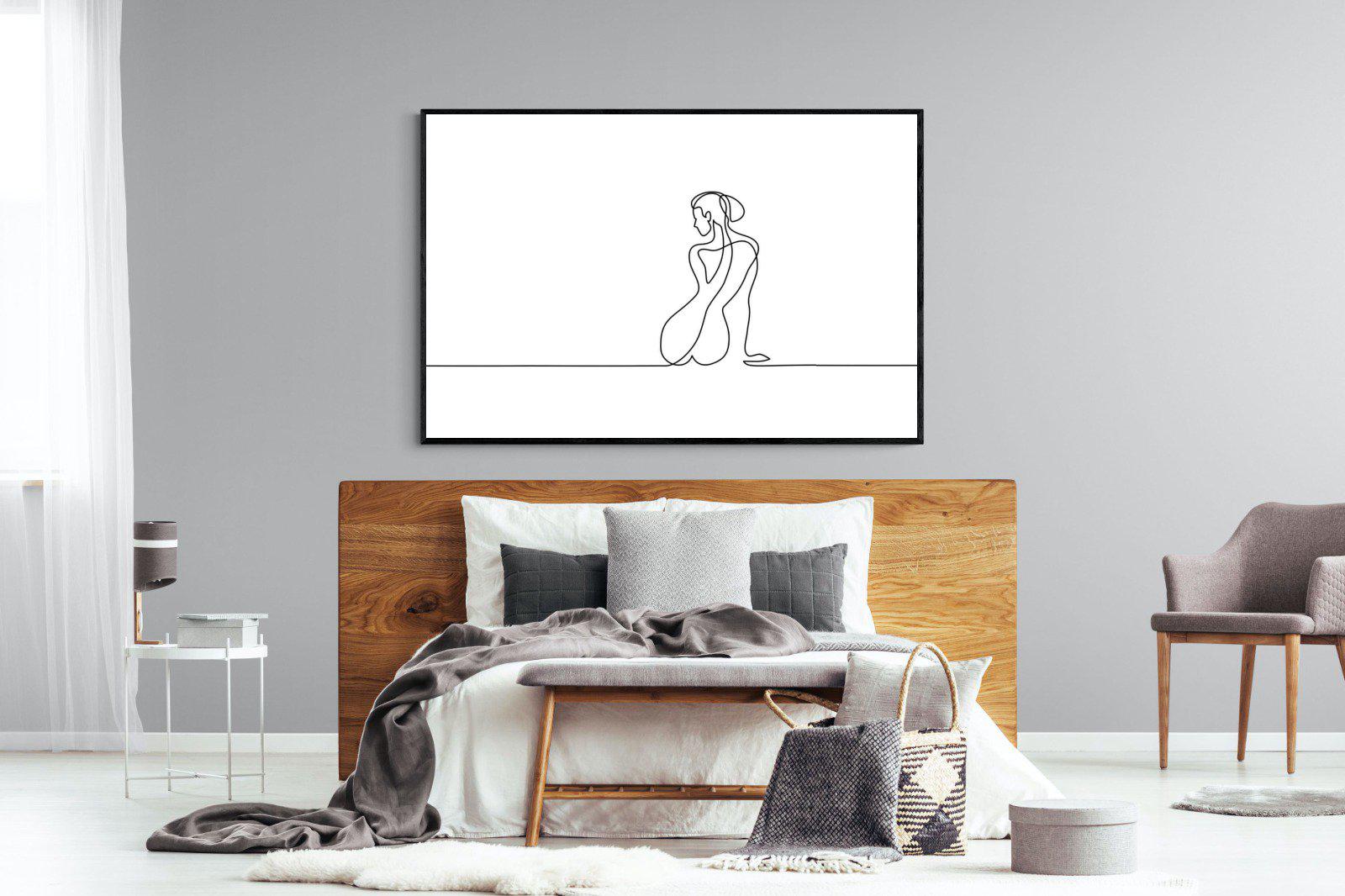 Female Form-Wall_Art-150 x 100cm-Mounted Canvas-Black-Pixalot