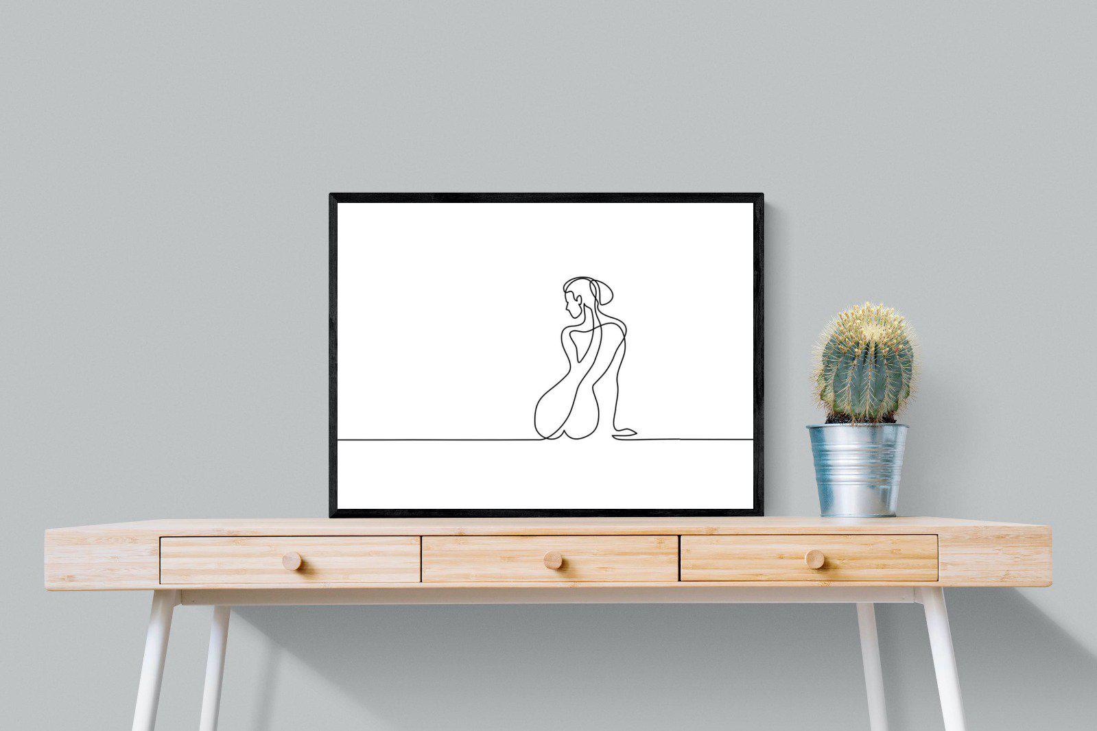 Female Form-Wall_Art-80 x 60cm-Mounted Canvas-Black-Pixalot