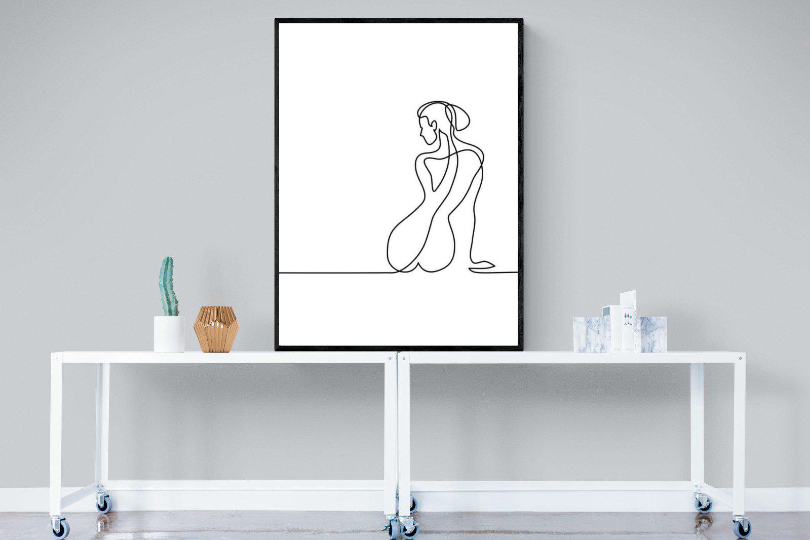 Female Form-Wall_Art-90 x 120cm-Mounted Canvas-Black-Pixalot