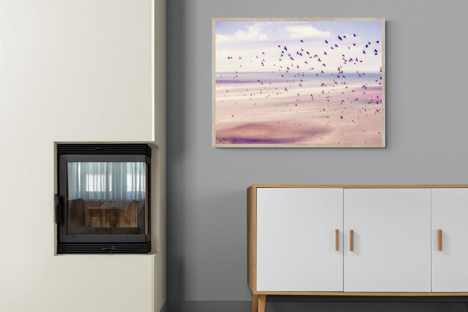 Flock-Wall_Art-100 x 75cm-Mounted Canvas-Wood-Pixalot