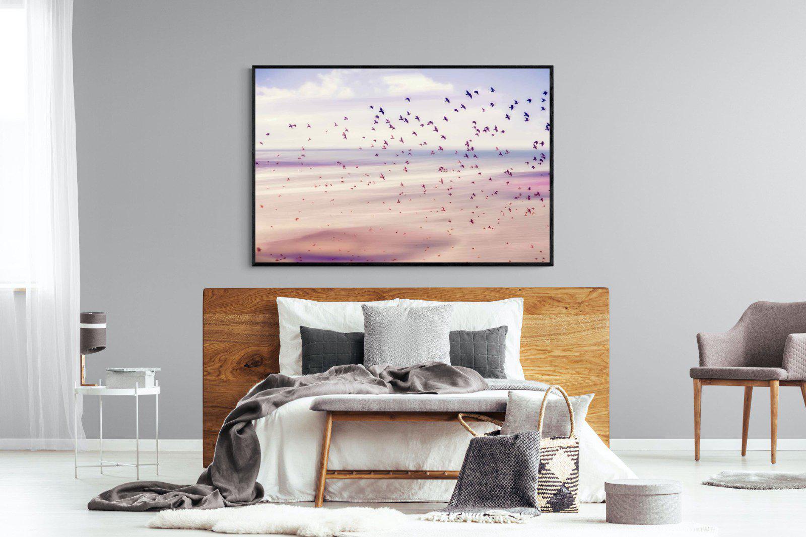 Flock-Wall_Art-150 x 100cm-Mounted Canvas-Black-Pixalot