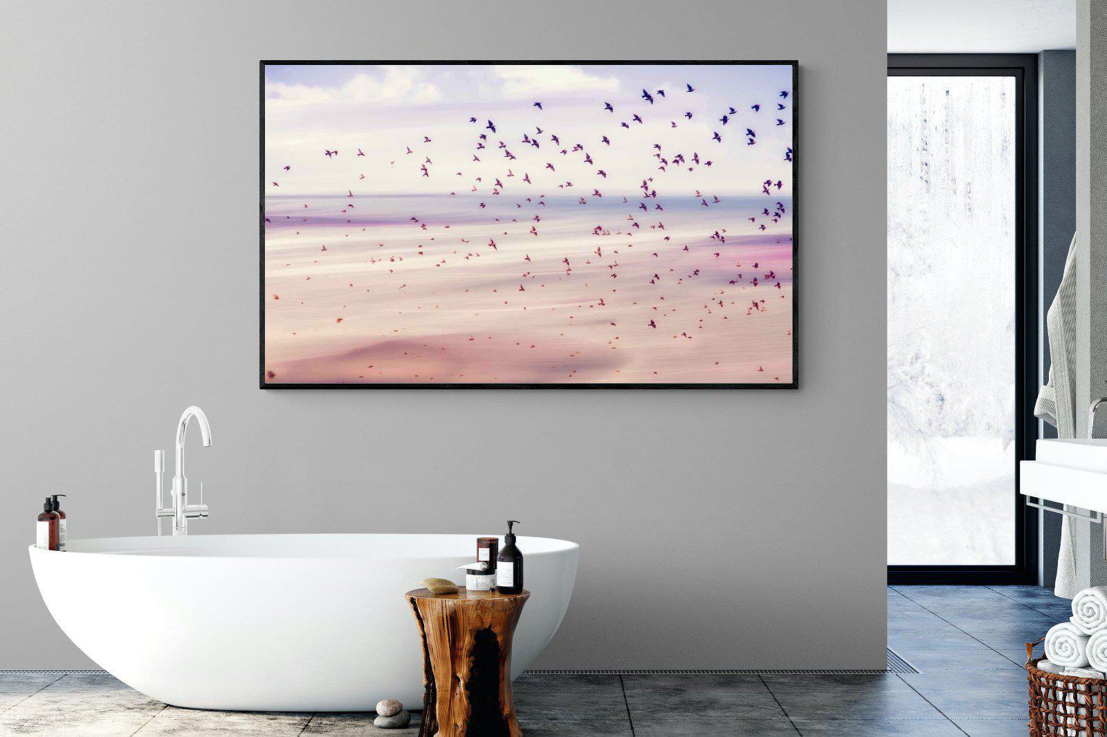 Flock-Wall_Art-180 x 110cm-Mounted Canvas-Black-Pixalot